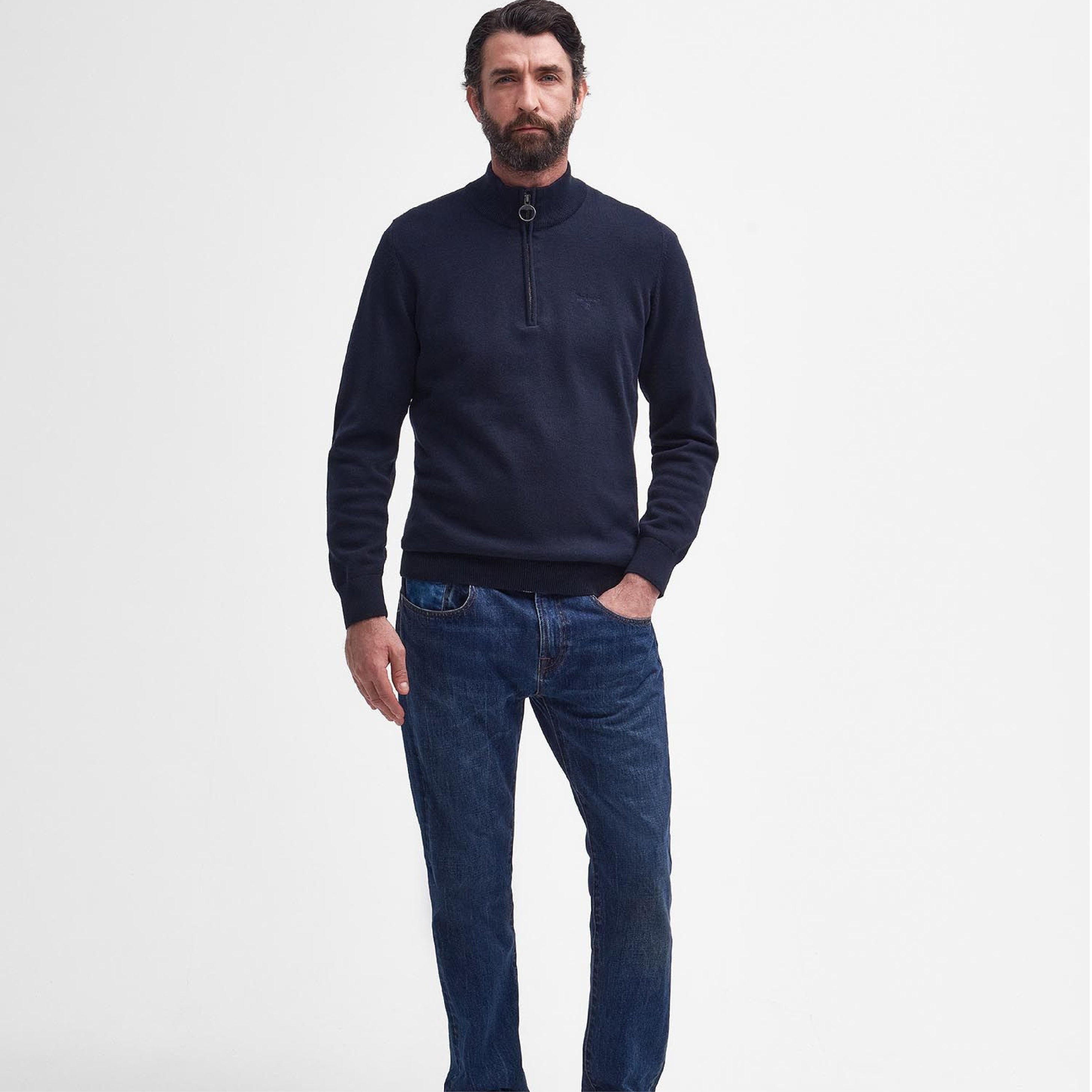 Cotton Half Zip Jumper