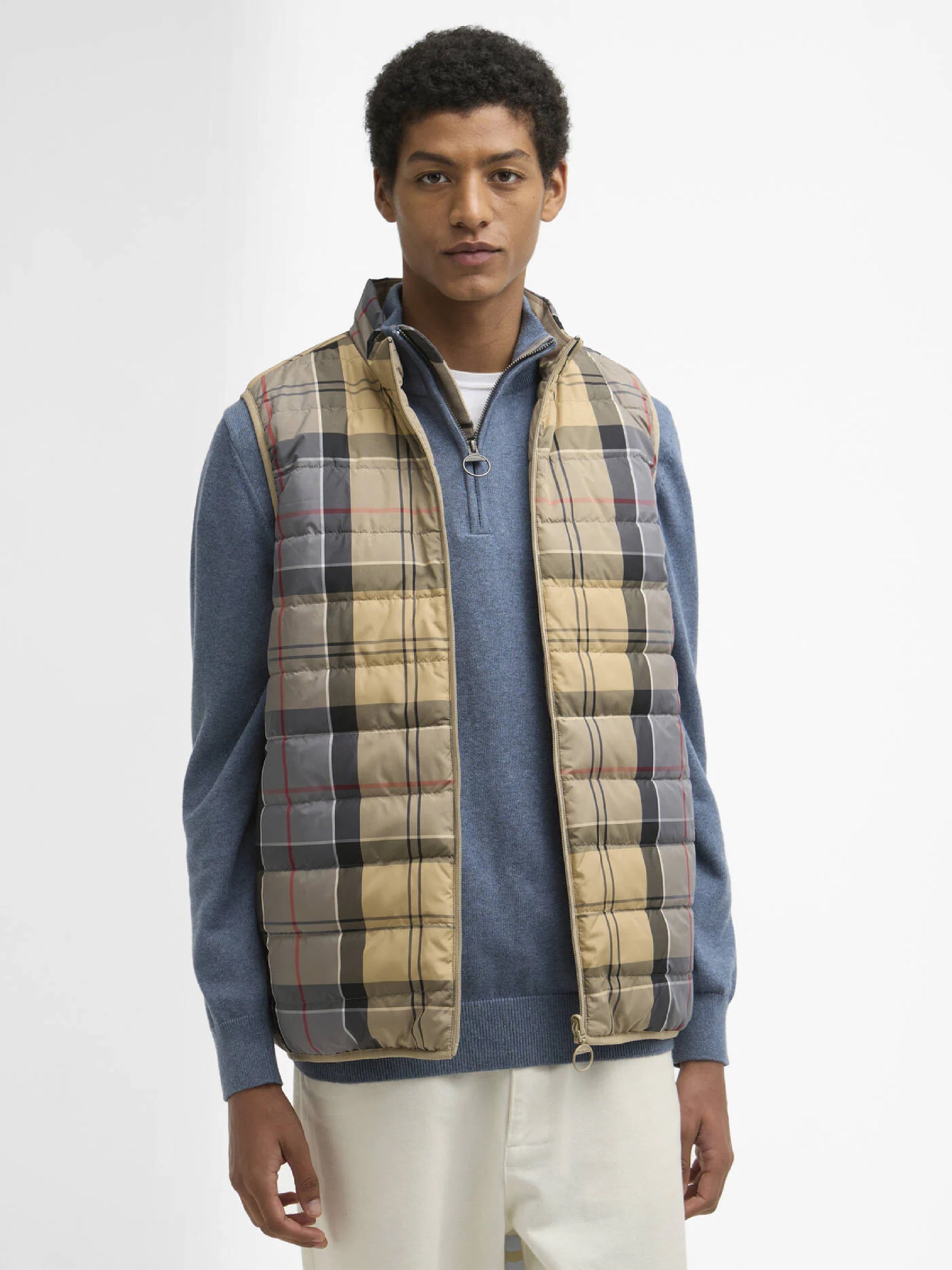 Reversible Tartan Puffer Gilet