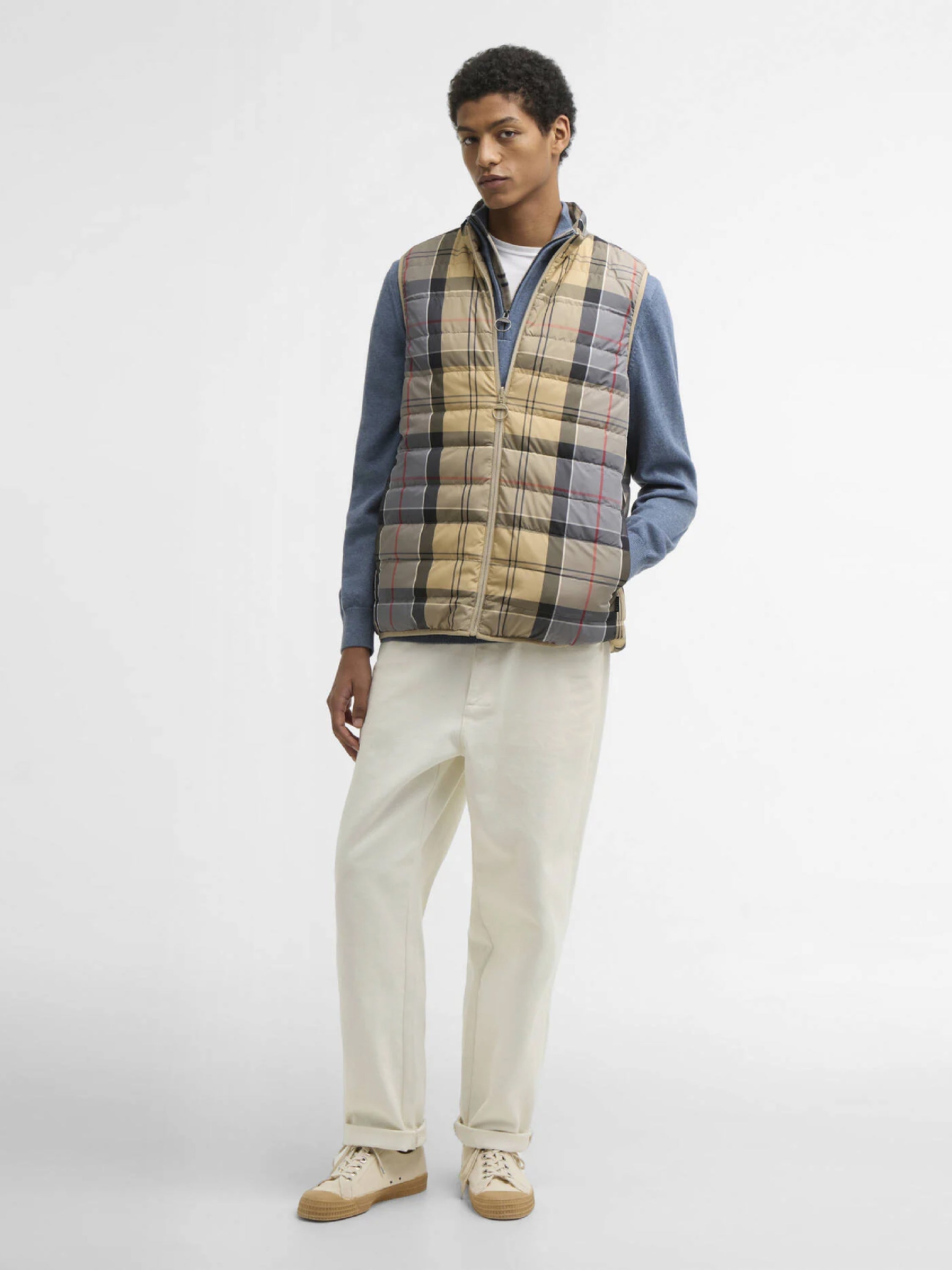 Reversible Tartan Puffer Gilet