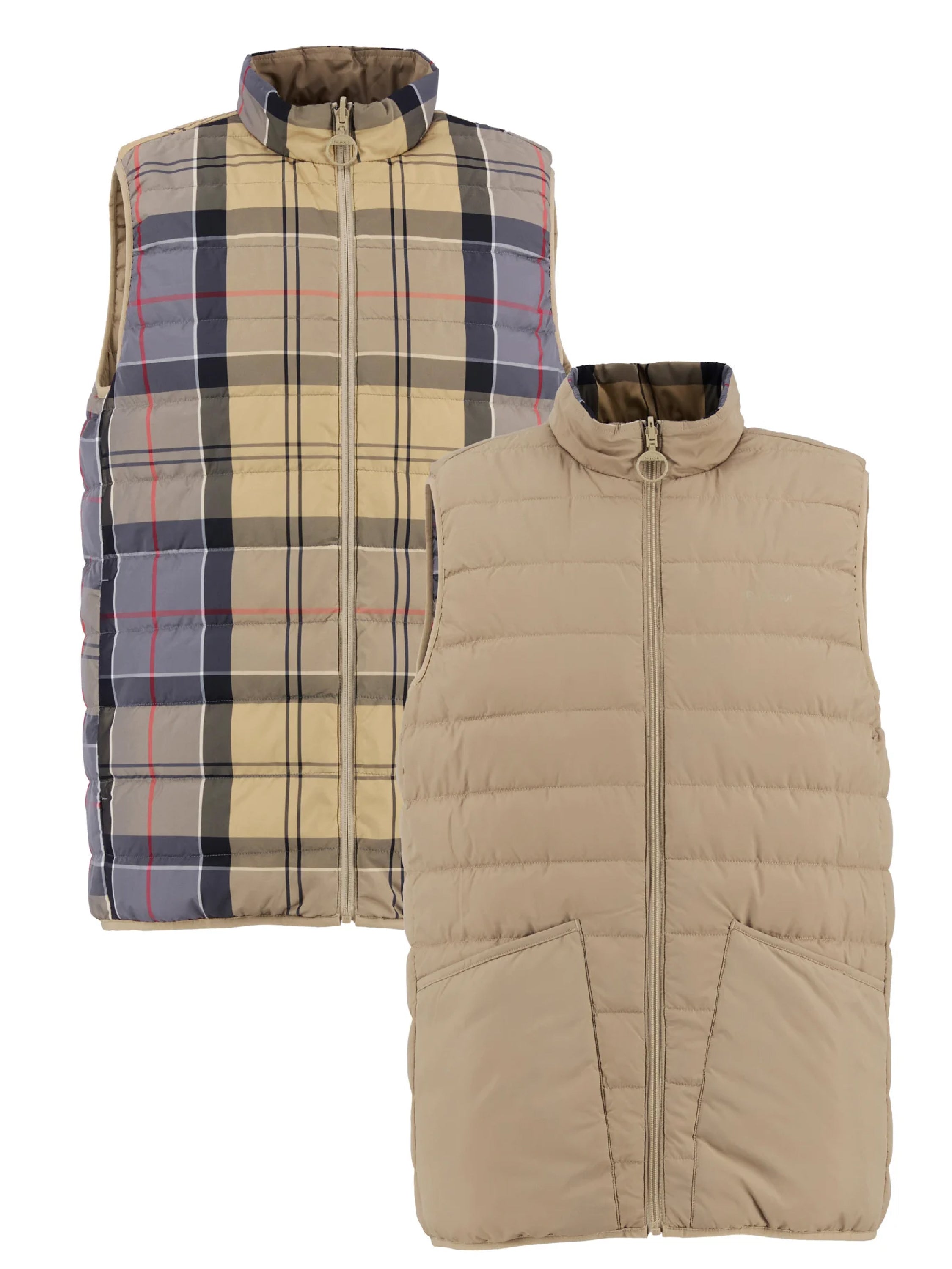 Reversible Tartan Puffer Gilet