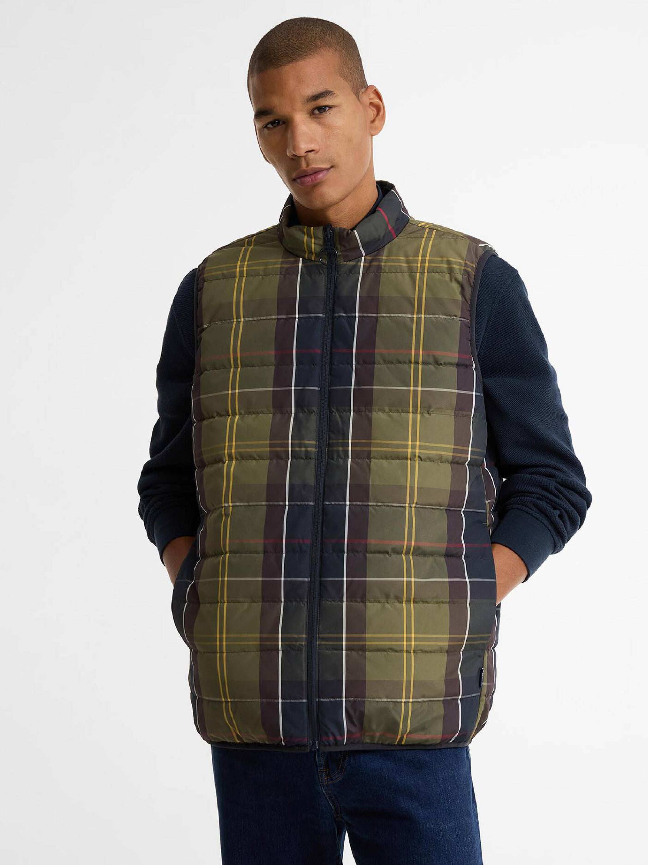 Reversible Tartan Puffer Gilet