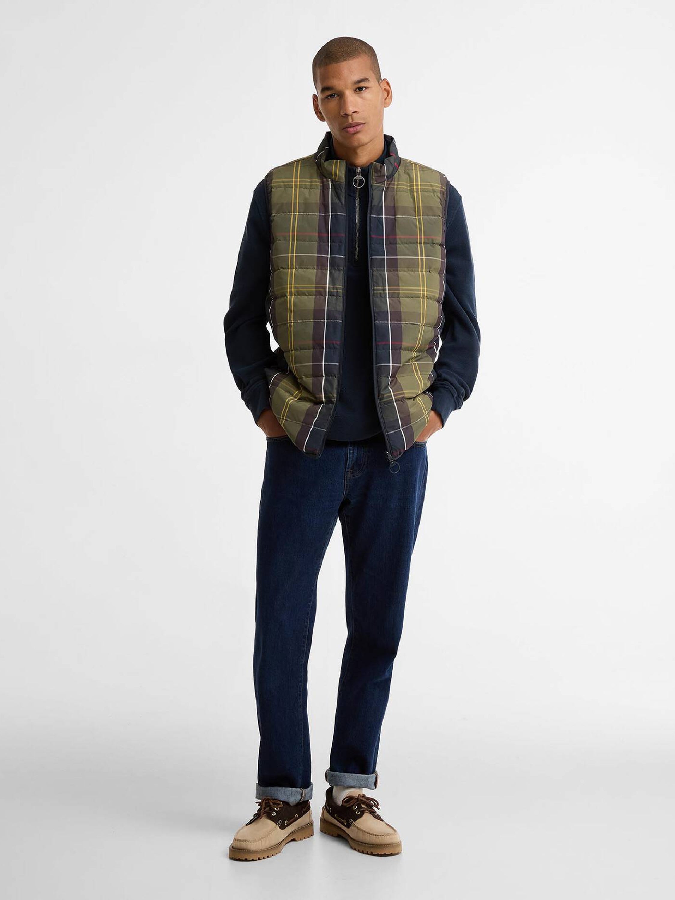 Reversible Tartan Puffer Gilet