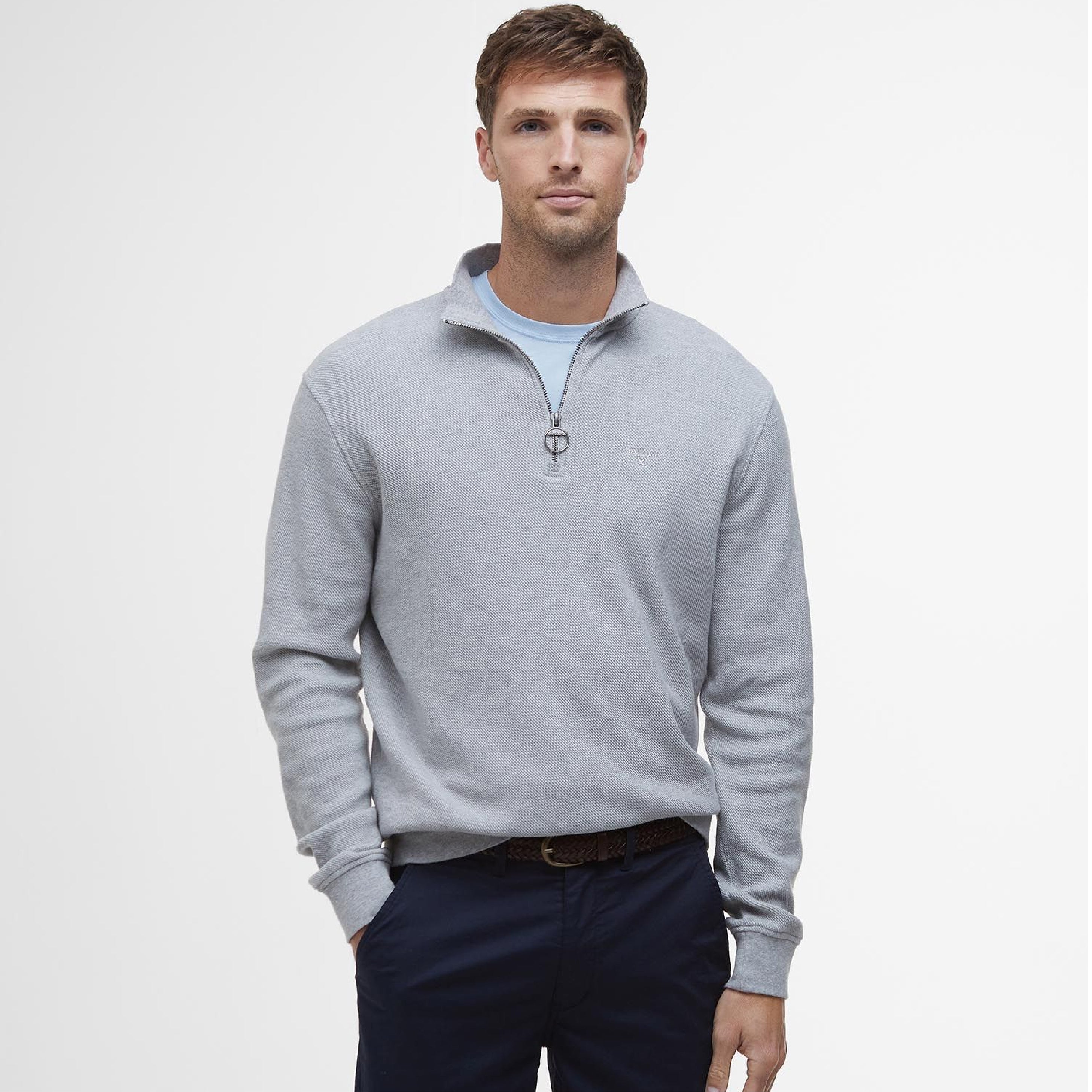 Pique Interlock Half Zip-Sweatshirt