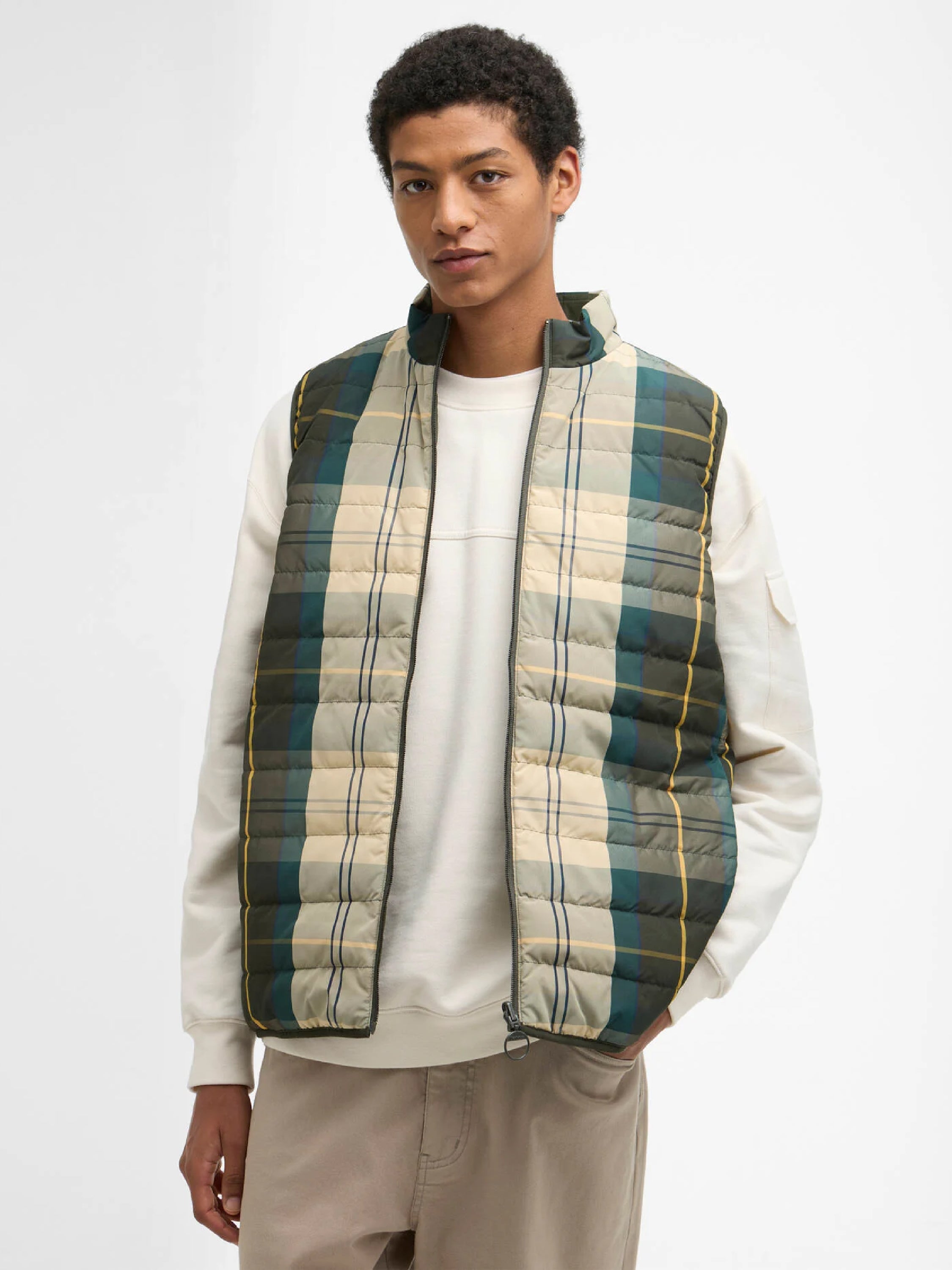 Reversible Tartan Puffer Gilet