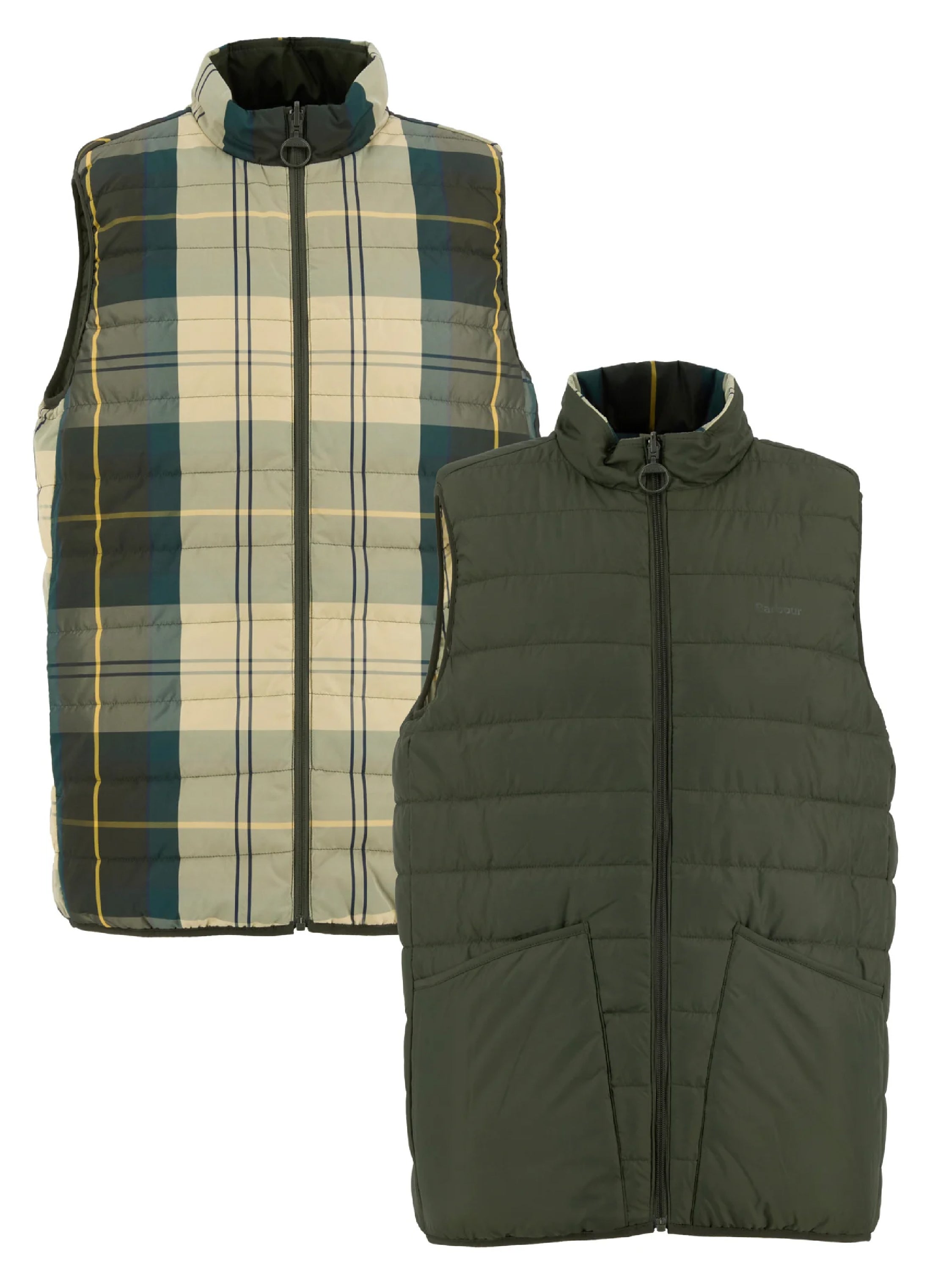 Reversible Tartan Puffer Gilet